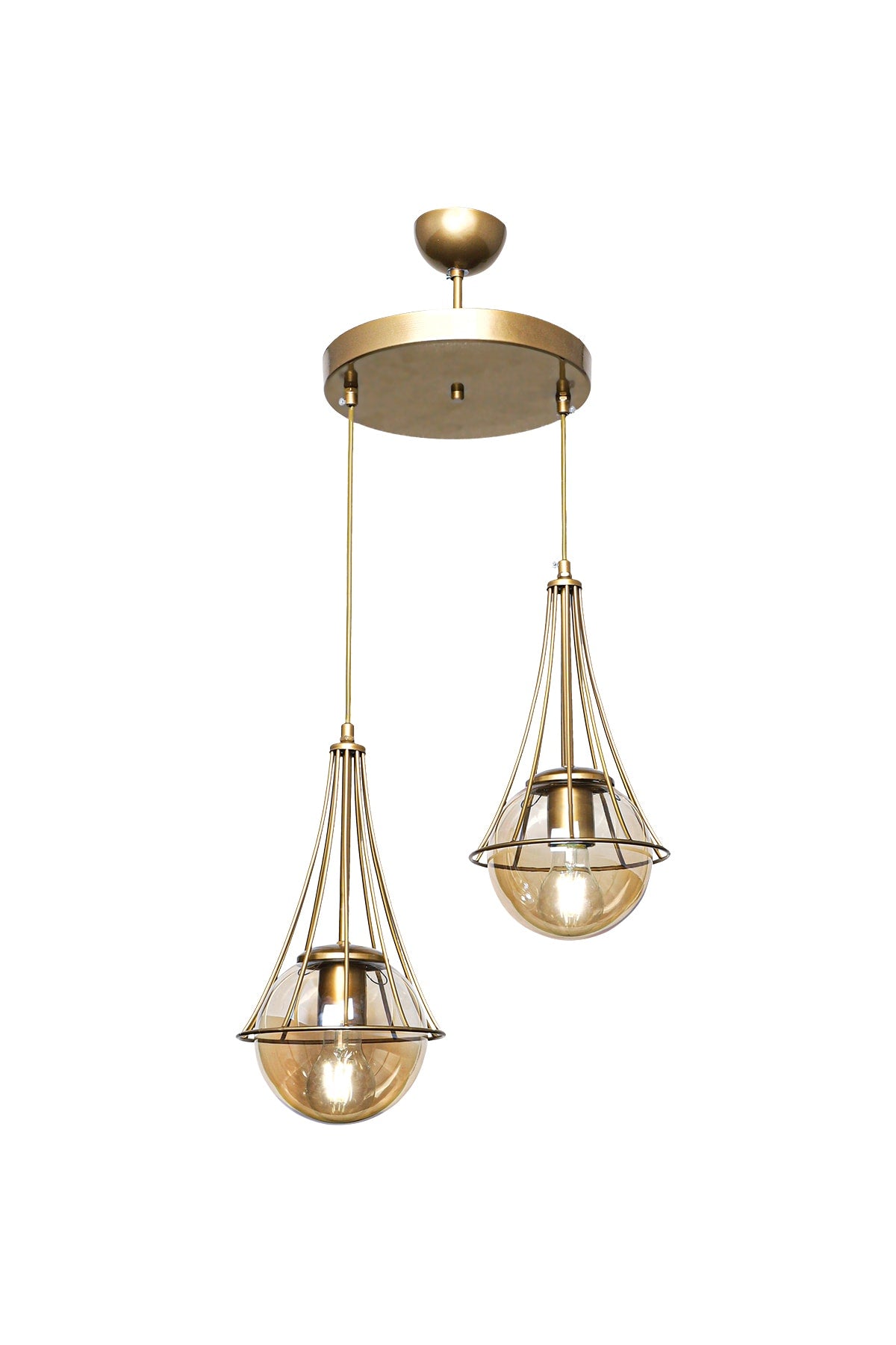 Lapis 2. Antique-Honey Glop Glass Chandelier