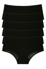Black Women's Panties 5 Pcs Pack High Waist - Swordslife