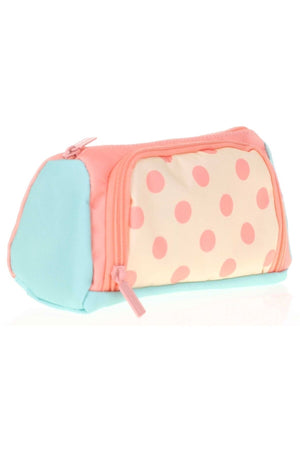 Pink Green Polka Dot Primary School Middle School Bag And Pencil Holder Set - Girls