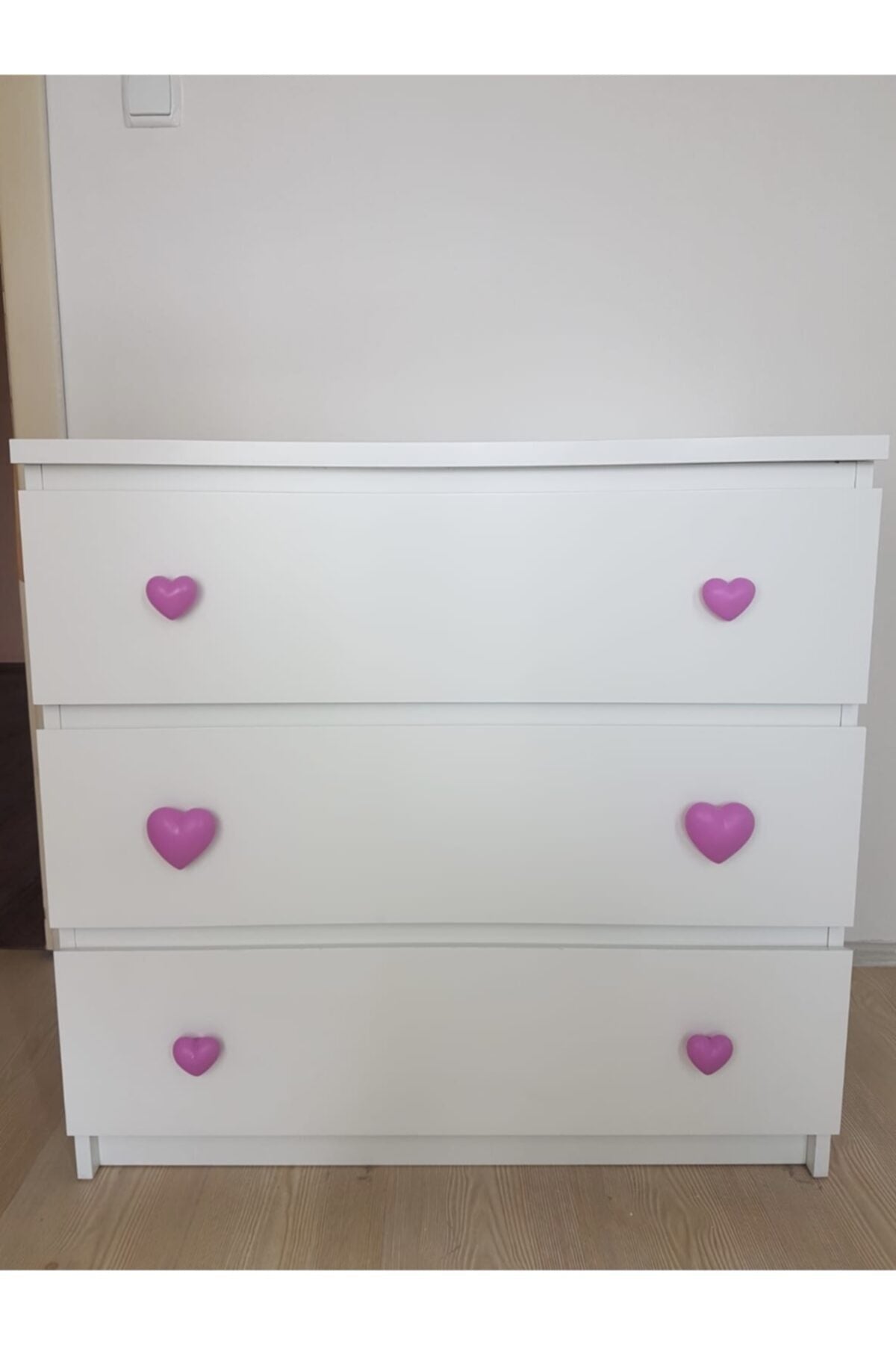 Small Dark Pink Chubby Heart Handle - Width 4.5 Cm Length 4.5 Cm Baby Kids Teen Room Cabinet Furniture Handle