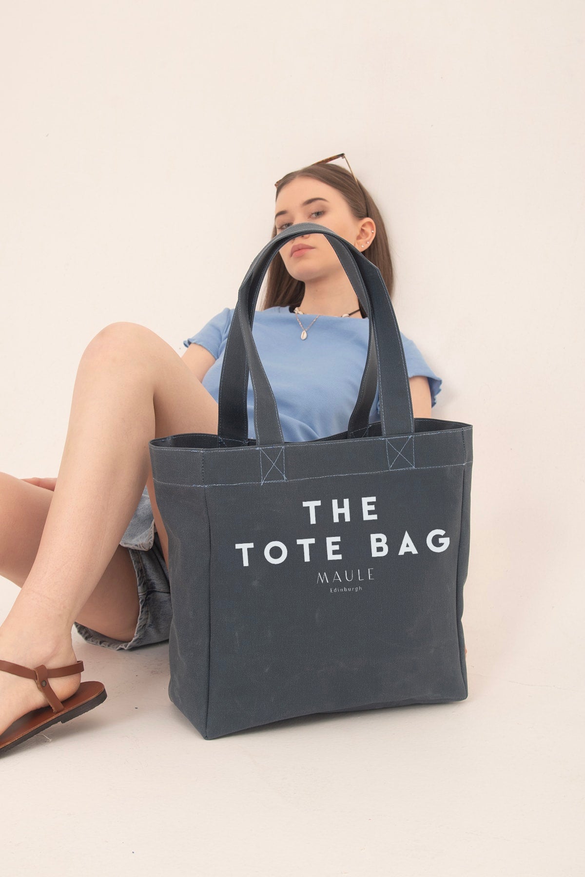 Indigo Indigo Maule Tote Bag Printed Medium Wax Canvas 100% Cotton Women'S Shoulder Bag