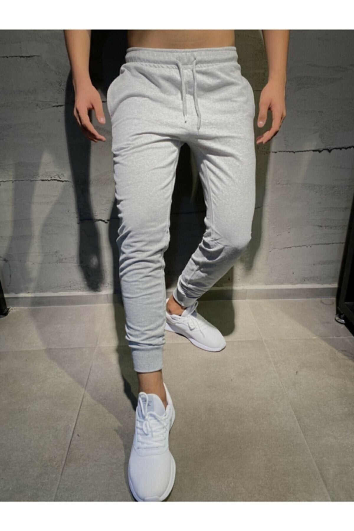 Men's Summer Gray Sweatpants Jogger Slim Fit Cotton Slim Fit