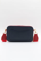 Women's Navy Blue Red Two Eyed Pocket Hand Shoulder Bag