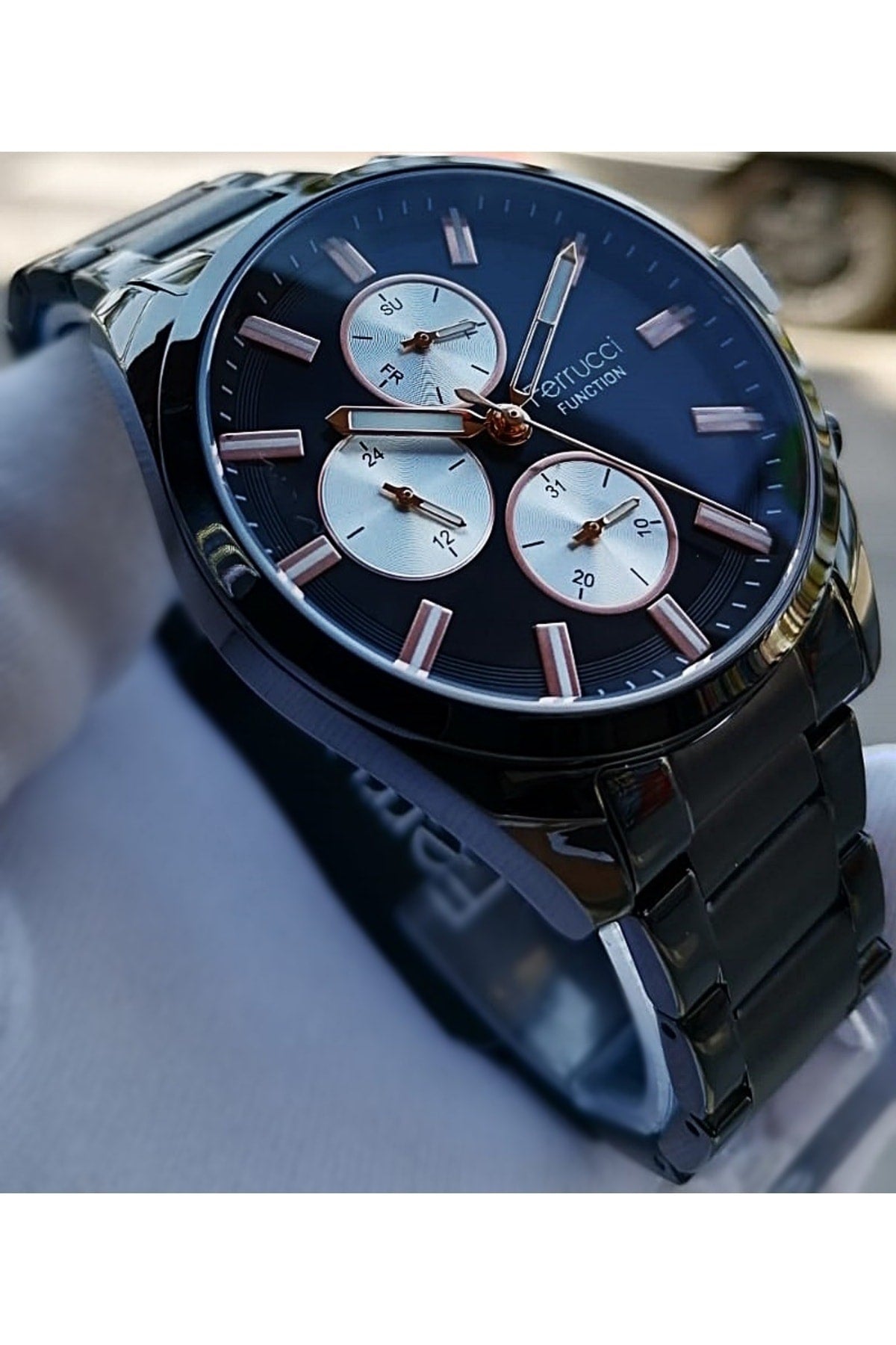 Silver Men'S Wristwatch 3 Atm Waterproof Functions Active Stainless Steel