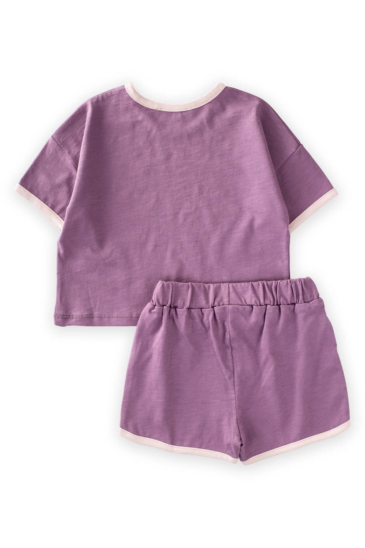 Pile Garnish Oversize Shorts Set 1-7 Ages Purple