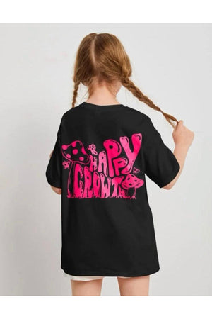 Pinkes T-Shirt mit Pilz-Print auf der Rückseite