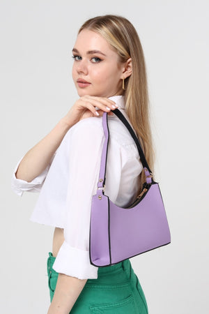 Lila Baguette Baguette Hand- und Schultertasche Gc009020