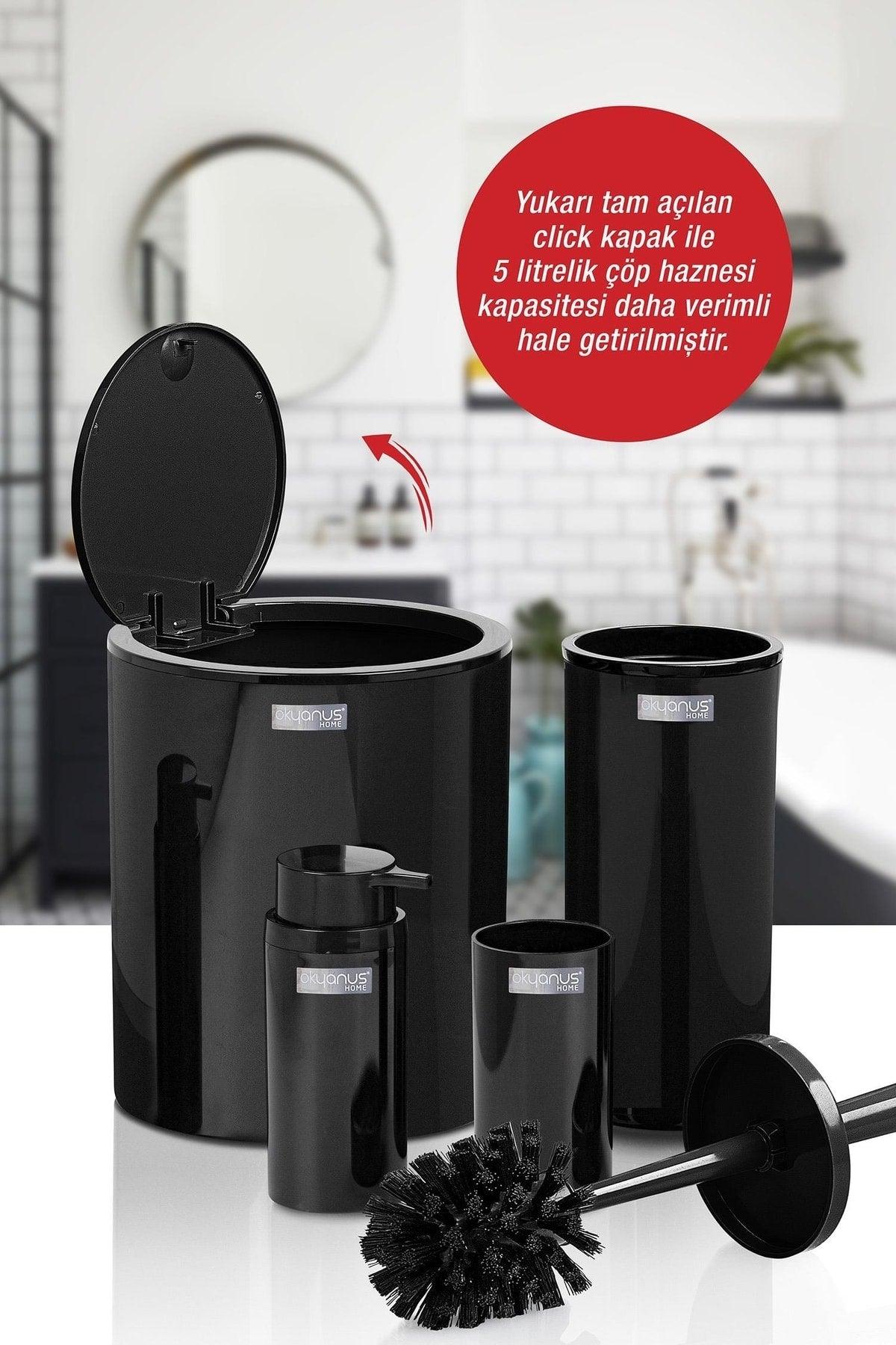 Black Round 4 Pcs Bathroom Set - Swordslife