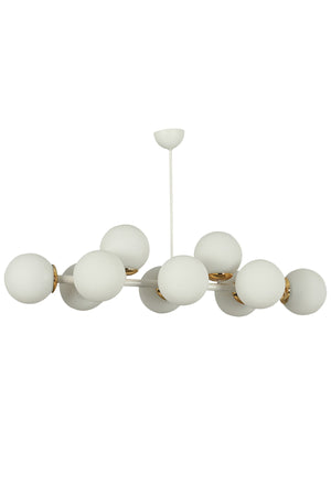 Luxury Modern Design White 10-Piece White Globe Glass Chandelier