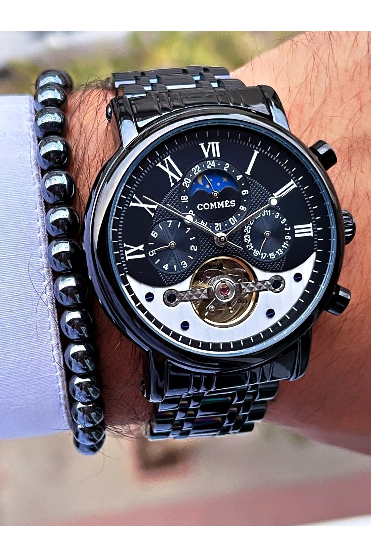 Zeit Automatische Bewegung Luxus Herren Armbanduhr