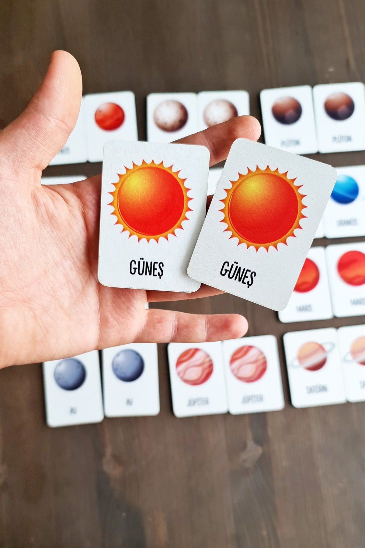 Holz-Weltraum-Memory-Matching-Spiel, Intelligenzkarten für Vorschulkinder