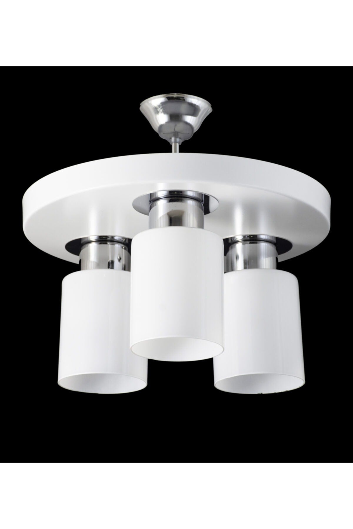 Triple Modern Sports Model Round Tray White Chandelier