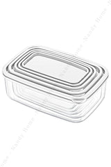 Set of 5 Embox Rectangular Provisions, Food Storage Container White