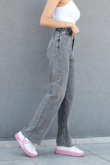 Smoked Bunny Super High Waist Wide Leg Denim Jeans- Wide Leg - Swordslife