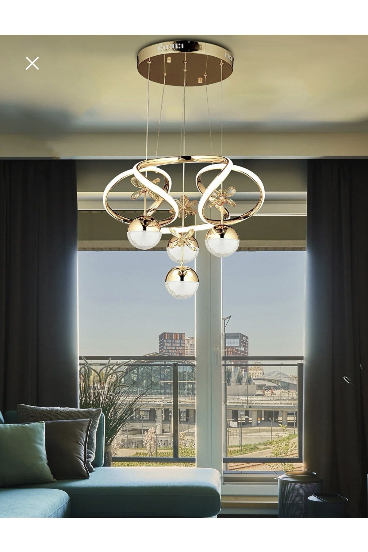 Modern Pendant Lamp Crystal Stone Led Chandelier With Dimmer Control Gold Yellow Led Chandelier 3 Colors