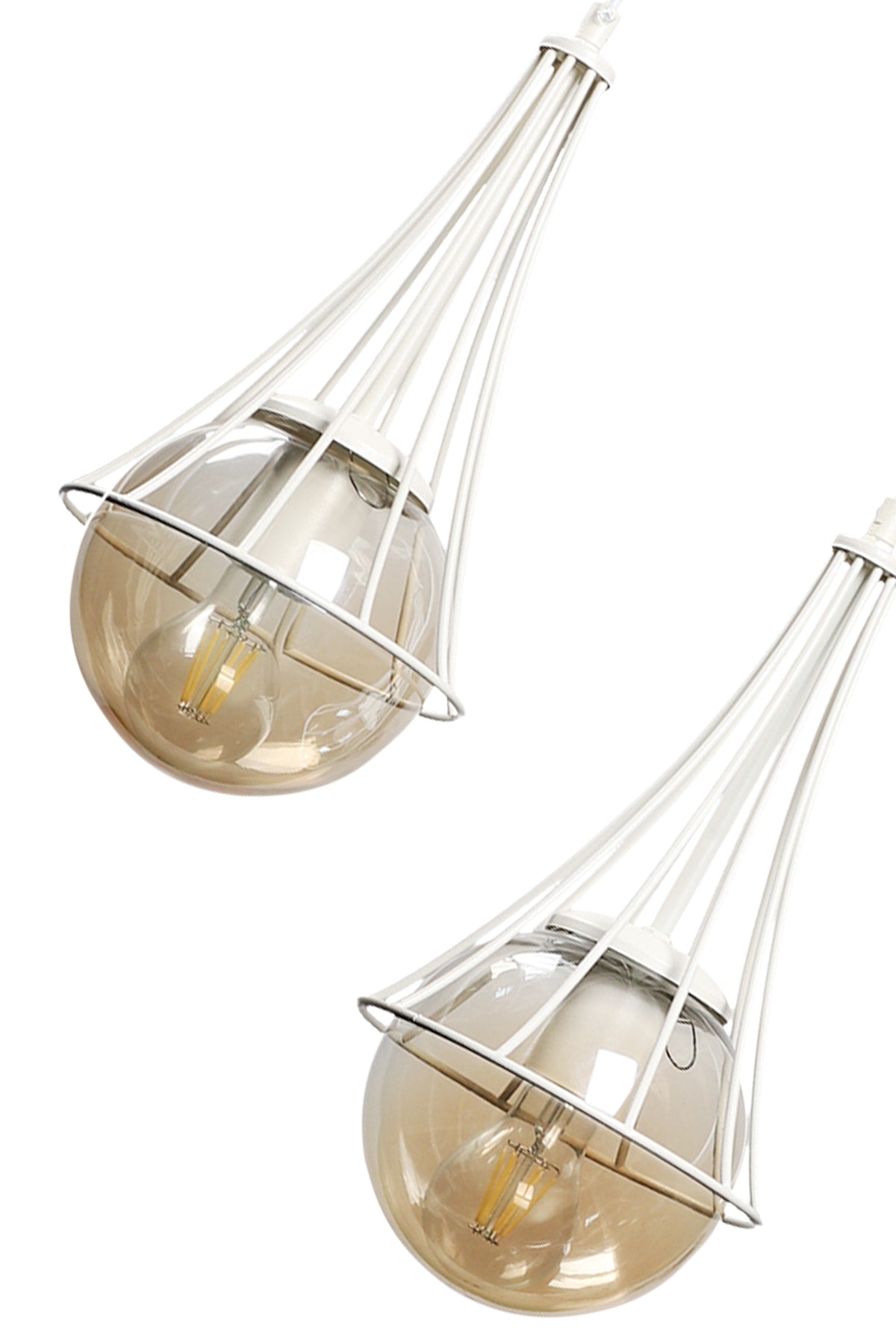 Lapis 2Nd White-Honey Glop Glass Chandelier