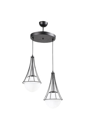 Lapis 2Nd Black-White Globe Glass Chandelier