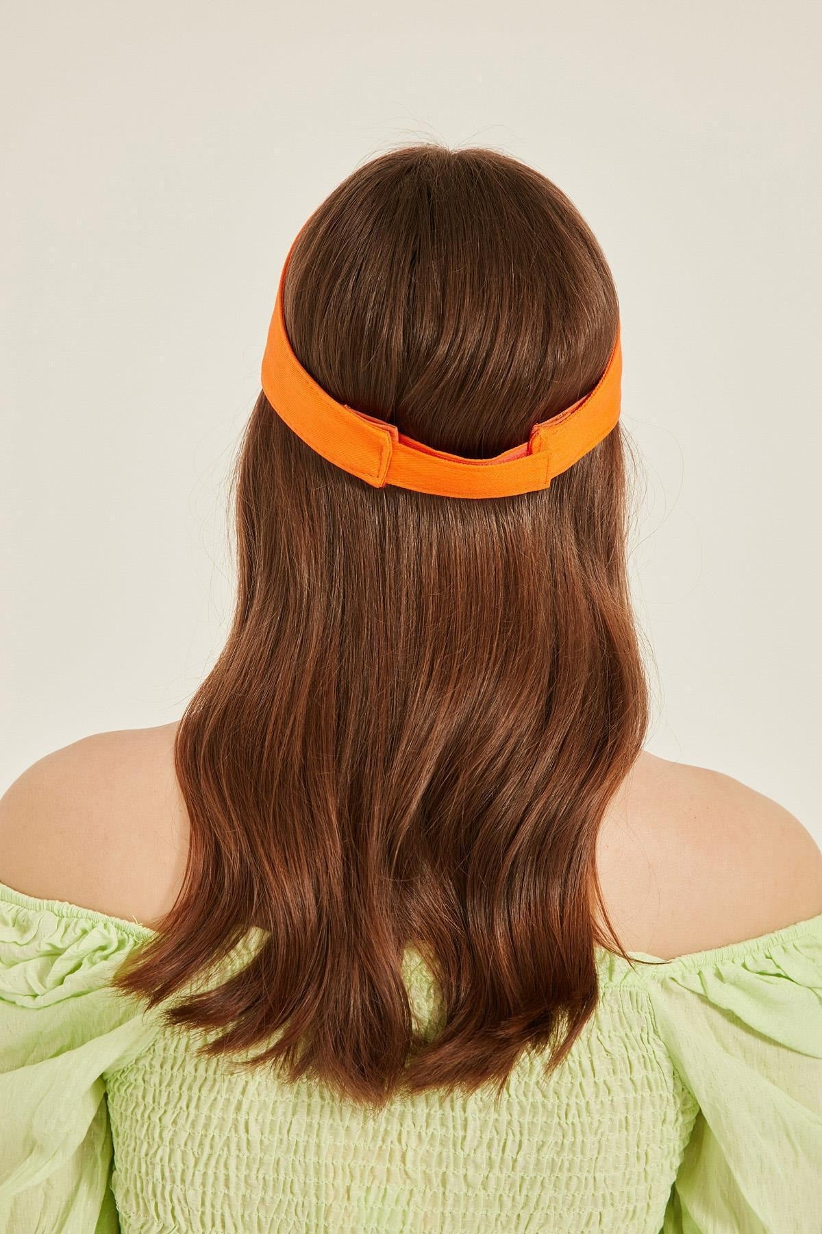 14097 Tiger Crest Orange Visor Hat