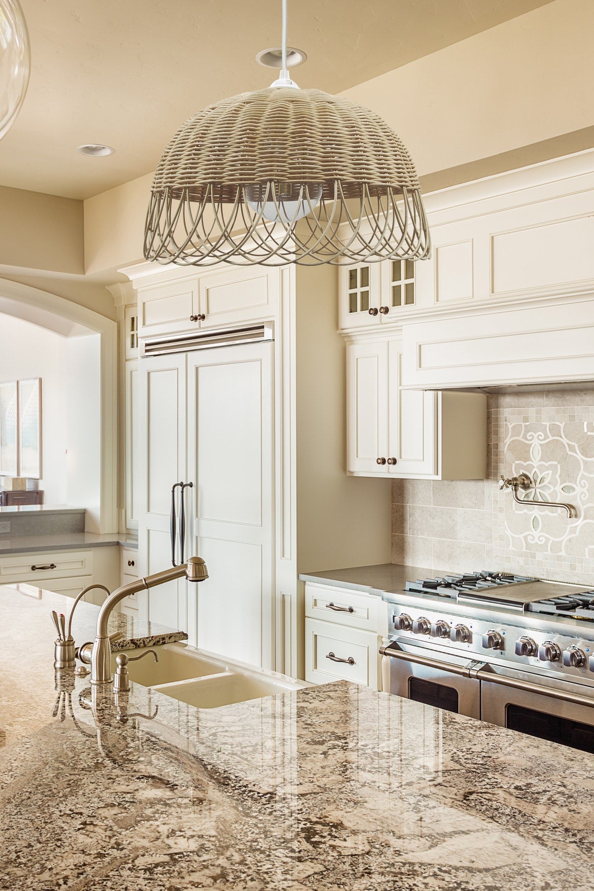 Bambus, Korbgeflecht Rattan Pendelleuchte Kronleuchter 35 cm