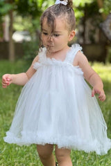 White Snow White Girl Kids Party Dress Birthday Dress - White