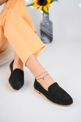Women's Knitted Flat Shoes Women's Shoes Casual Shoes Black