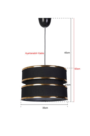 Gravier Chandelier Gold-Black Mdrn-45