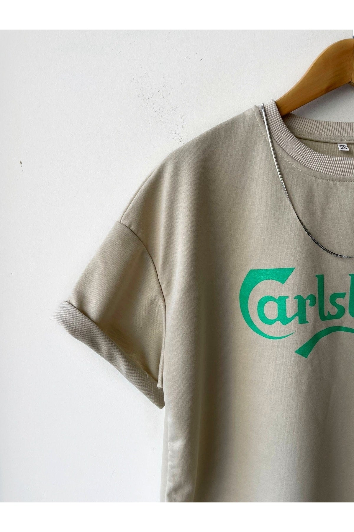 Men's Oversize Calsberg Printed Crew Neck T-shirt