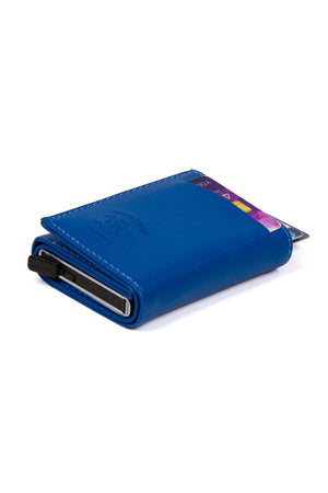 Men'S Leather Aluminum Mechanism Sliding Card Holder Wallet With Paper Money Compartment (7,5X10Cm)