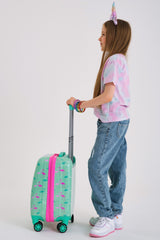 Kids Water Green Neon Pink Flamingo Patterned Luggage 16714