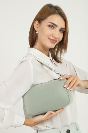 Green U16 Daily Sport Canvas Fabric Baguette Women'S Hand And Shoulder Bag U:23 E:15 W:7