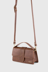 Women's Brown Leather Look Adjustable Crossbody Bag 229