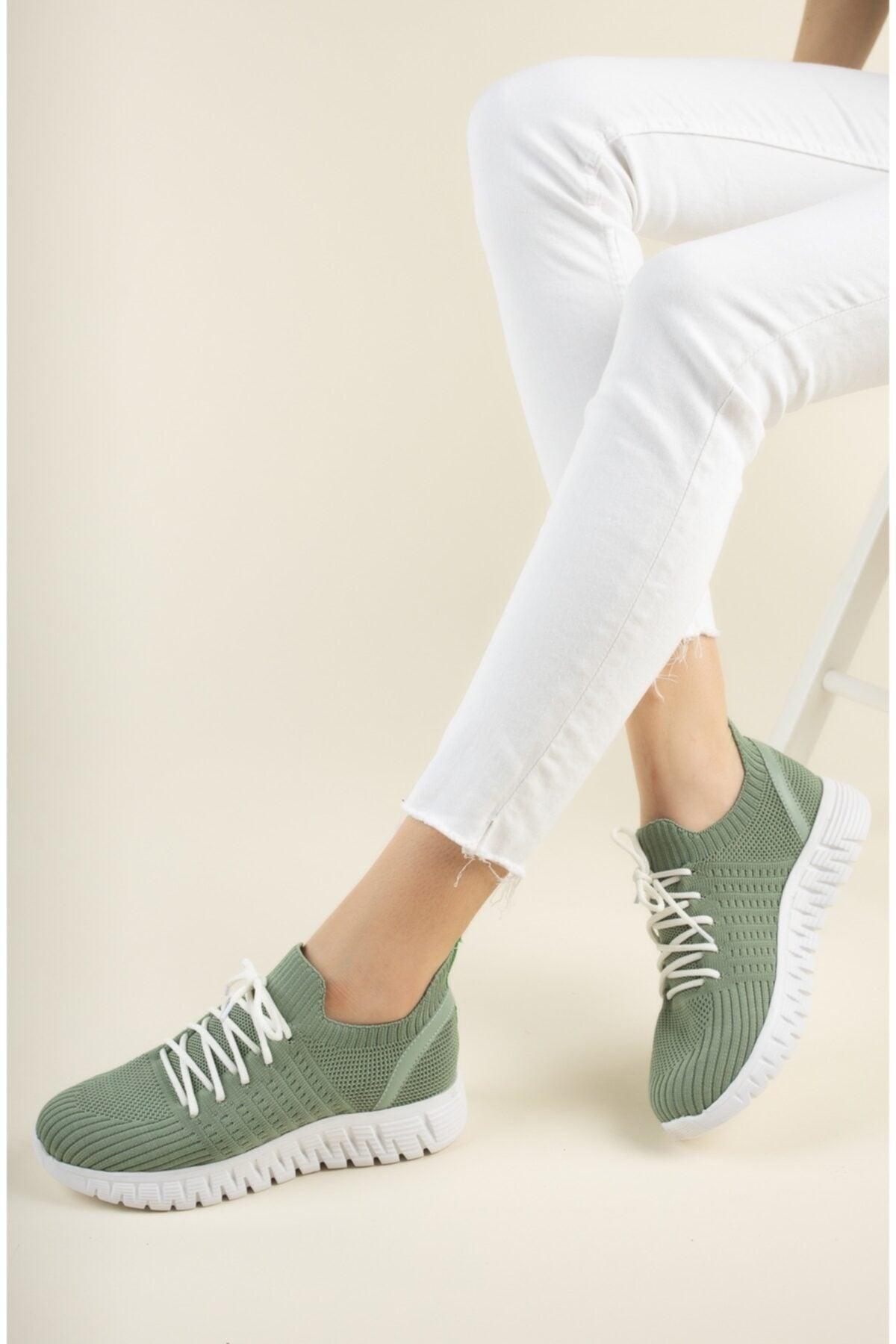 Women's Khaki Knitwear Sneaker - Swordslife