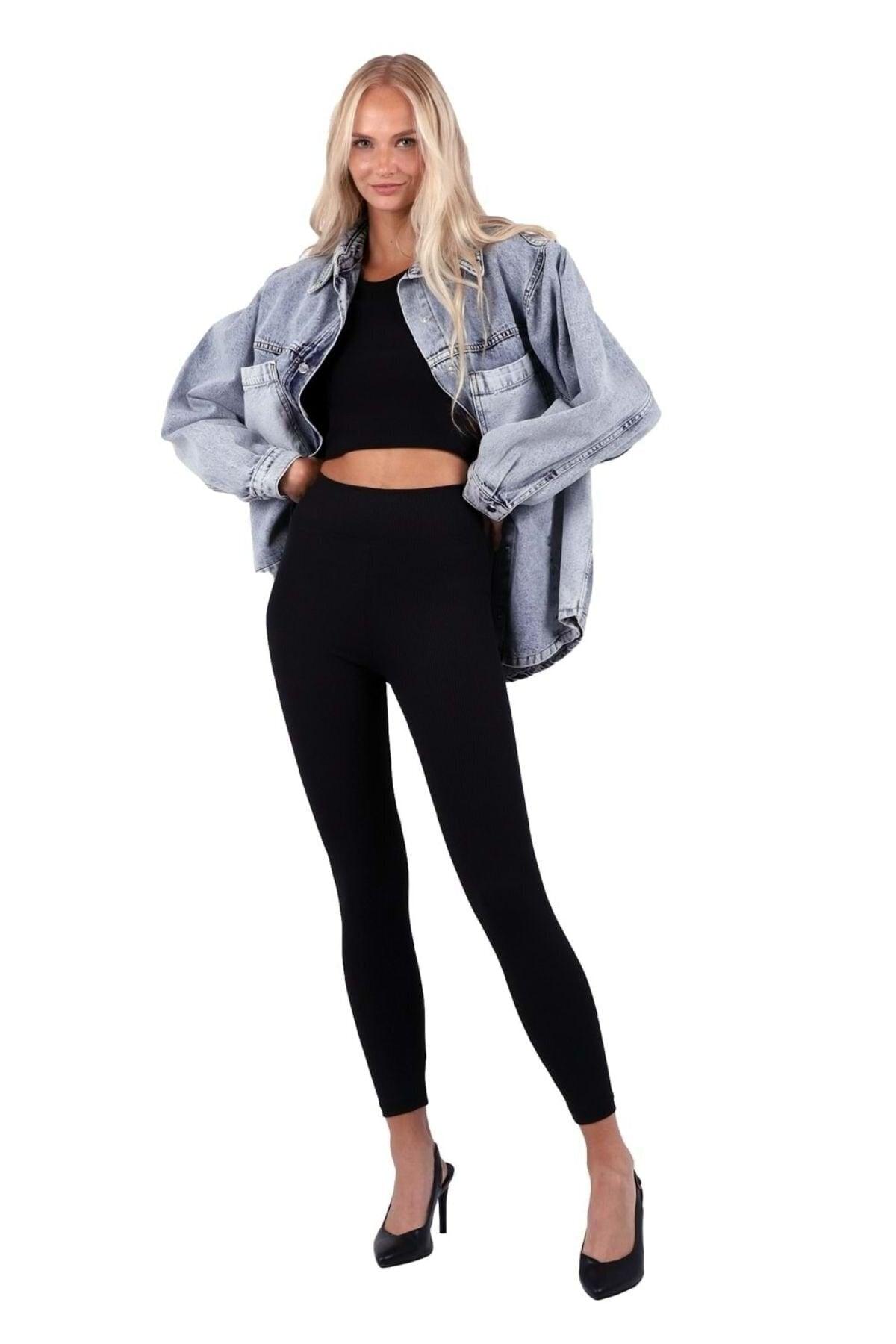 Multicolored Pocket And Long Sleeve Classic Collar Oversize Jeans Women's Jacket Cotton - Swordslife