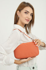 Orange U16 Daily Sport Canvas Fabric Baguette Women's Hand And Shoulder Bag U:23 E:15 W:7