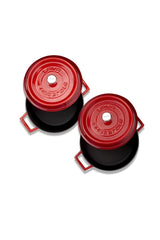 Cast Iron Round Deep And Shallow 5 Piece Cookware Set Red