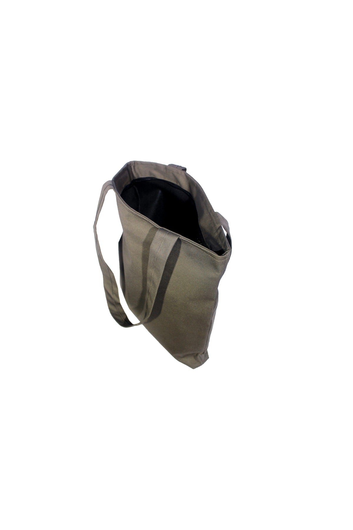 Women'S Khaki Bag Zippered Hand And Shoulder Bag Canvas Fabric Tote Bag