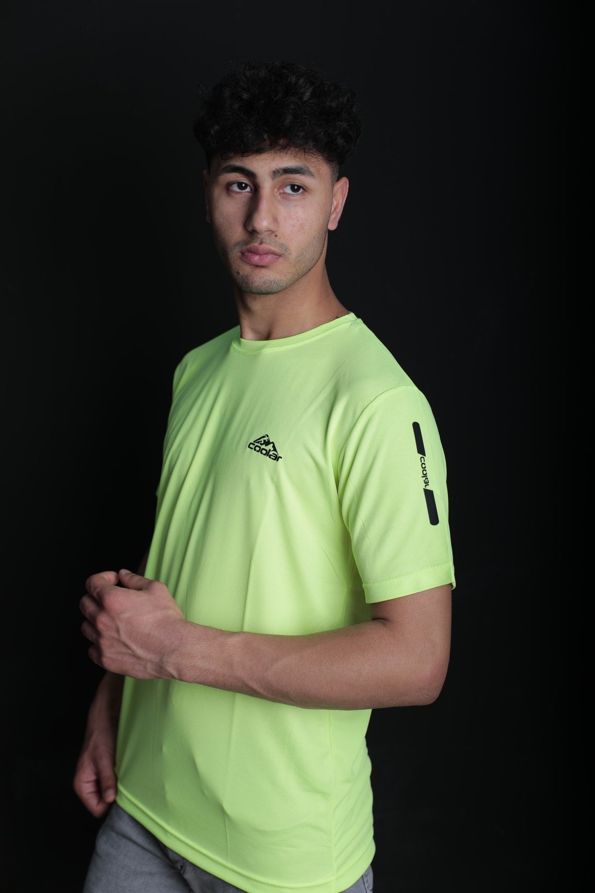 Neon Bright Yellow Sweat Absorbent Outdoor Performance Sports T-Shirt