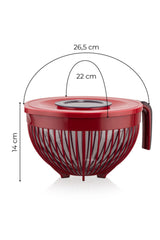 Linea Mixer Bowl with Lid 3 Liter Red
