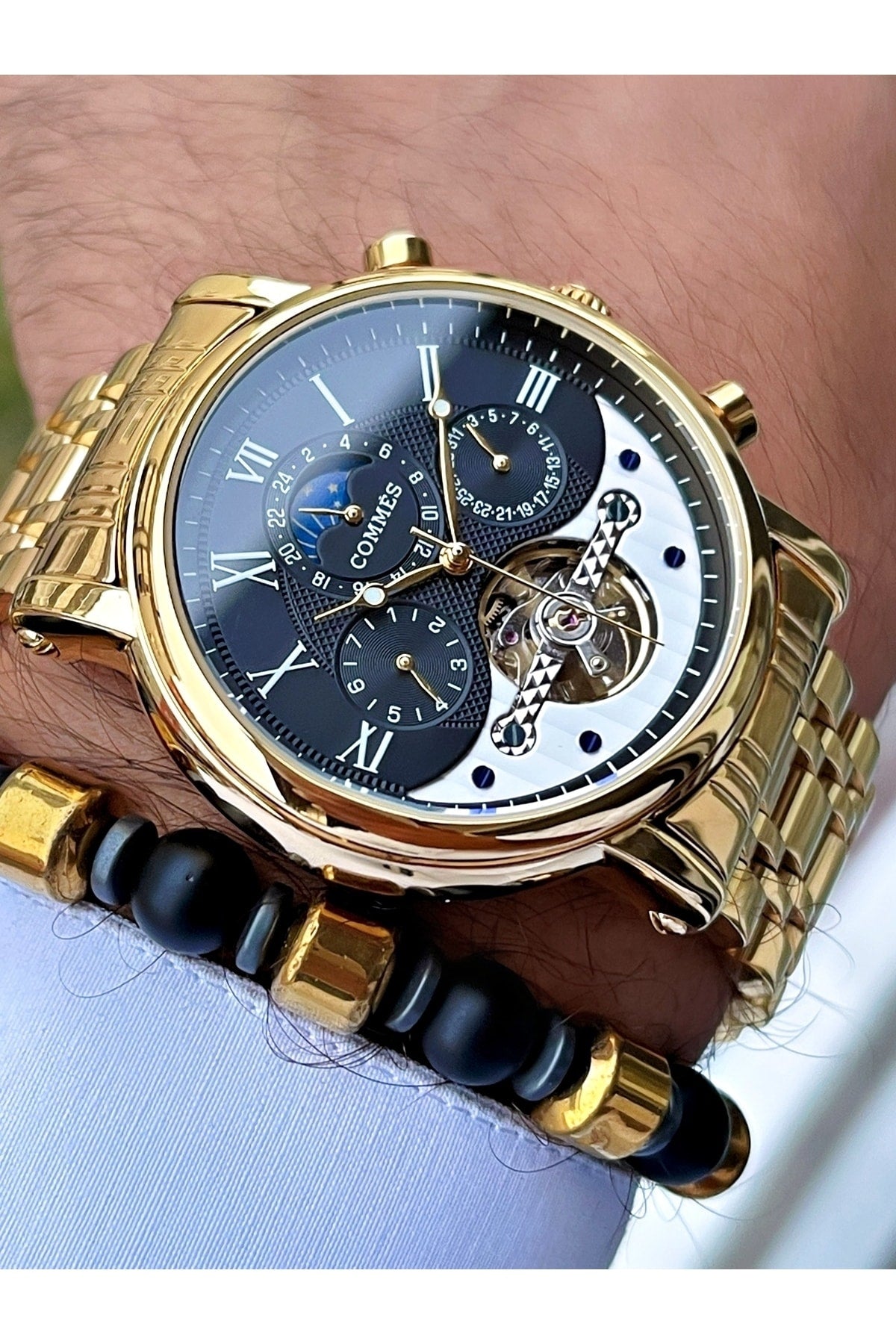 Zeit Automatische Bewegung Luxus Herren Armbanduhr