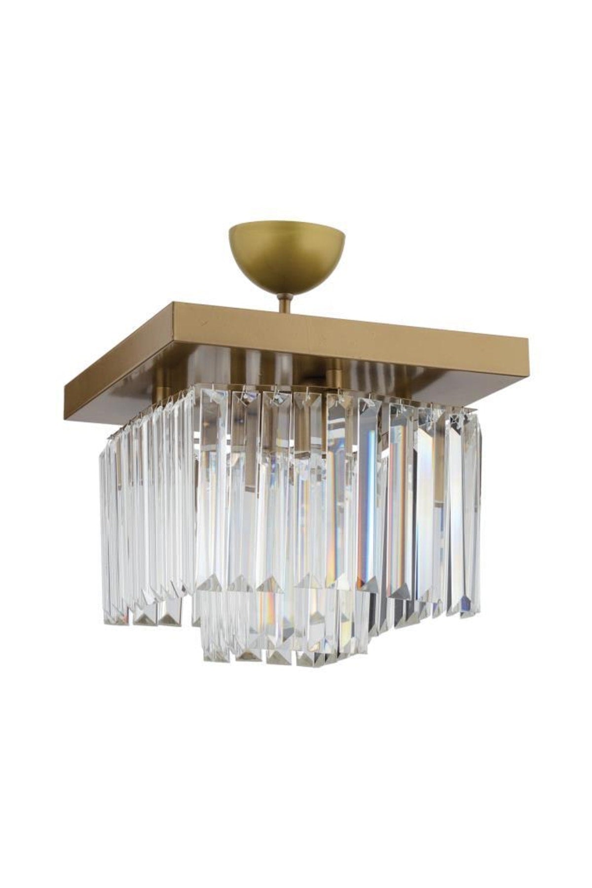 Yasemin 30 cm quadratischer antiker Kristallstein-Kronleuchter