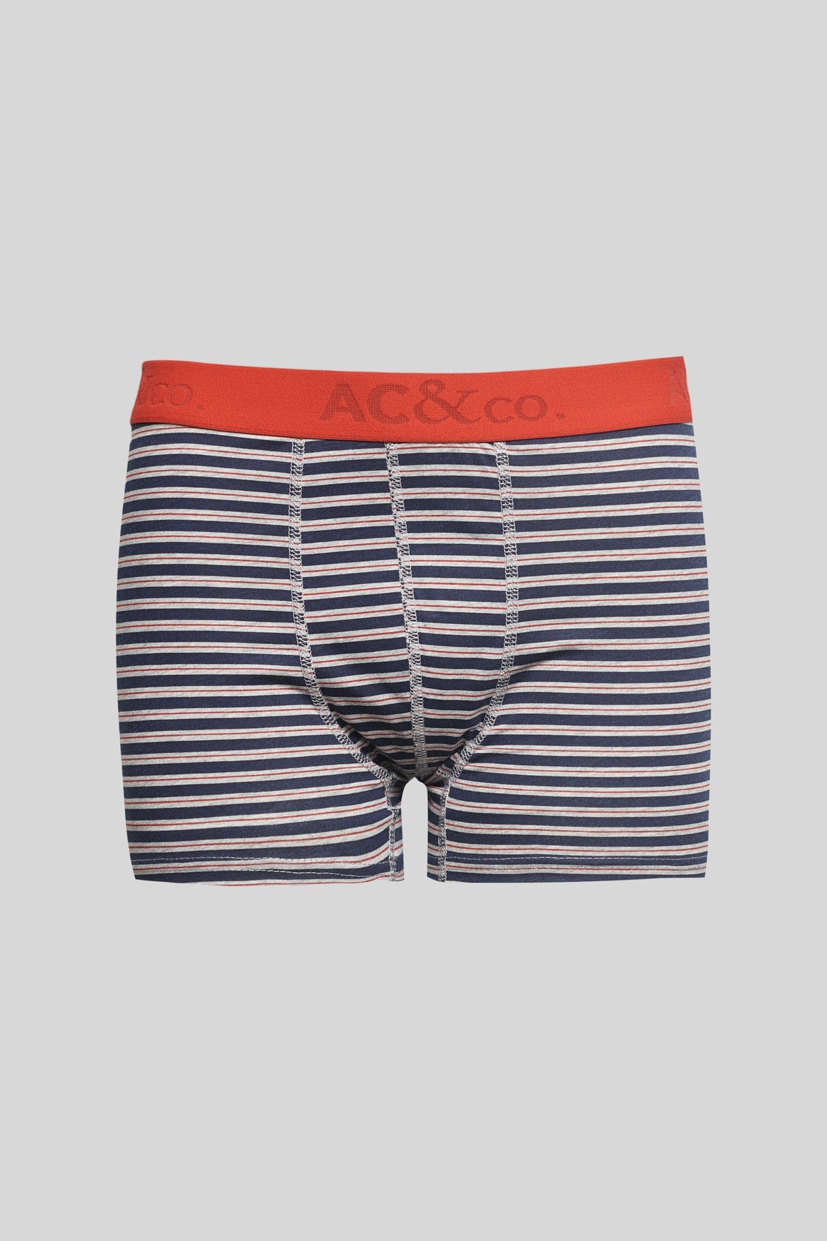 Men'S Navy Blue-Grey 3-Pack Cotton Flexible Boxer
