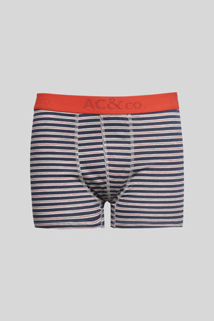 Men'S Navy Blue-Grey 3-Pack Cotton Flexible Boxer