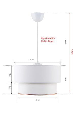 Teuse Chandelier White Mdrn-45