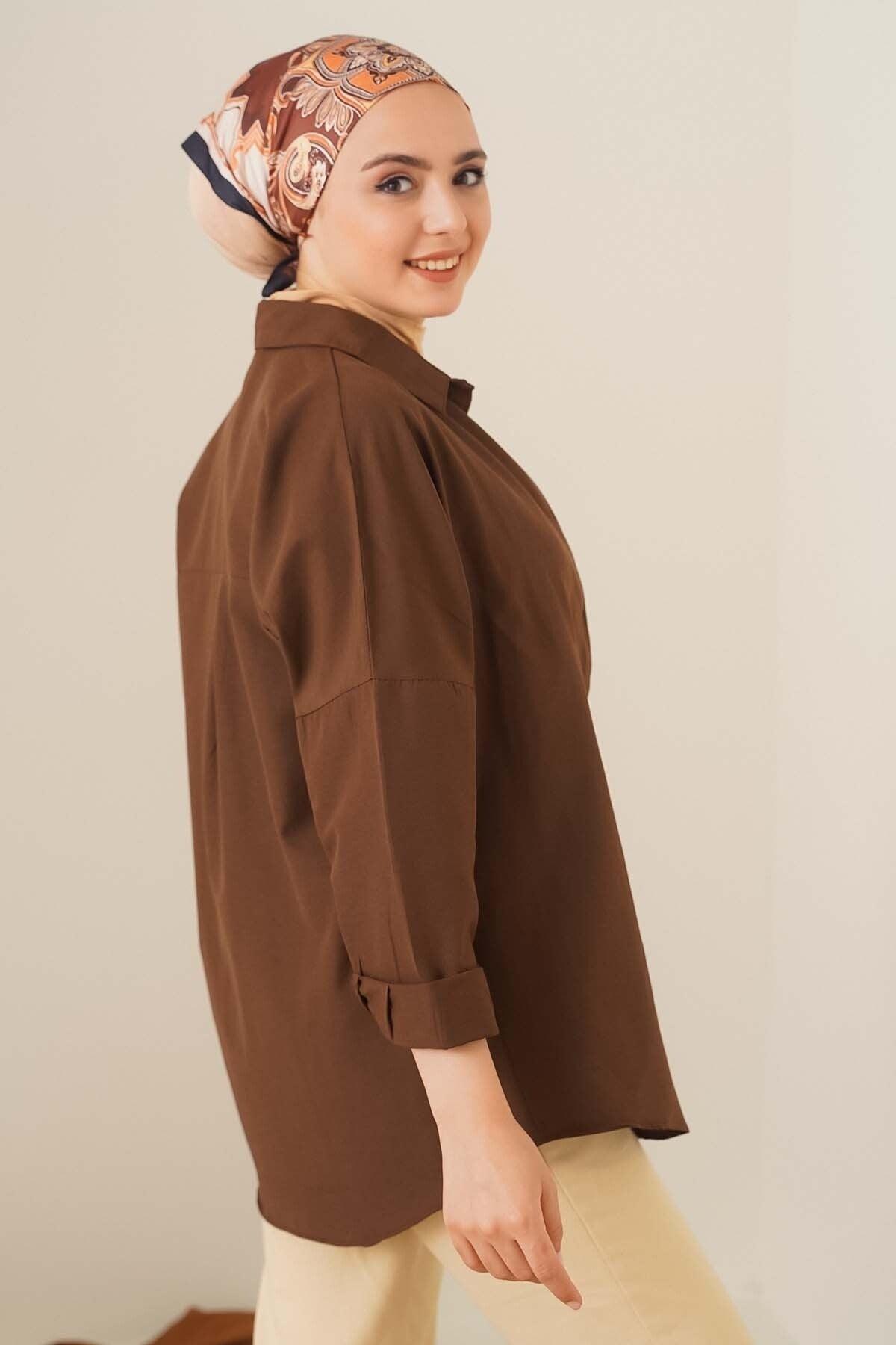 Oversize Basic Shirt Brown - Swordslife