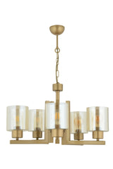 Tasse 5 Piece Antique Painted Chandelier with Honey Glass Modern Young Room Bedroom Living Room Chandelier