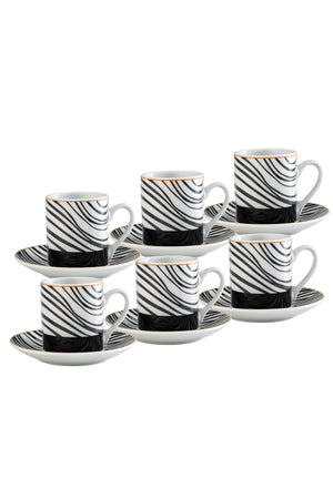 Black Nera Set Of 6 Coffee Cups 90 Ml