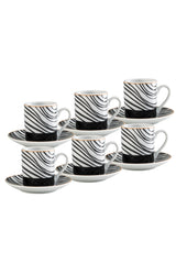 Black Nera Set of 6 Coffee Cups 90 ml