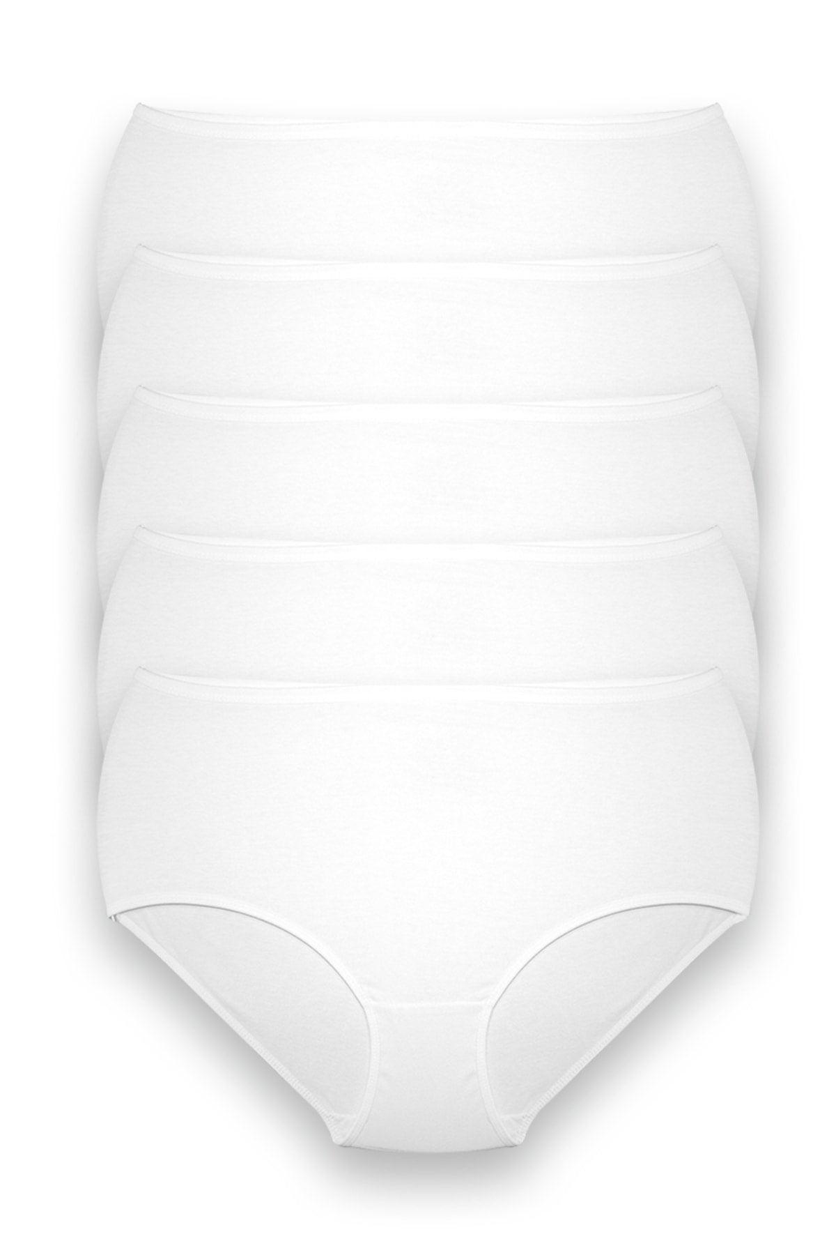 Women's Oversized Panties - 5 Pieces White (5XL, 6XL, 7XL) - Swordslife