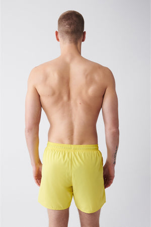 Men'S Yellow Quick Dry Standard Size Straight Swimwear Marine Shorts E003801