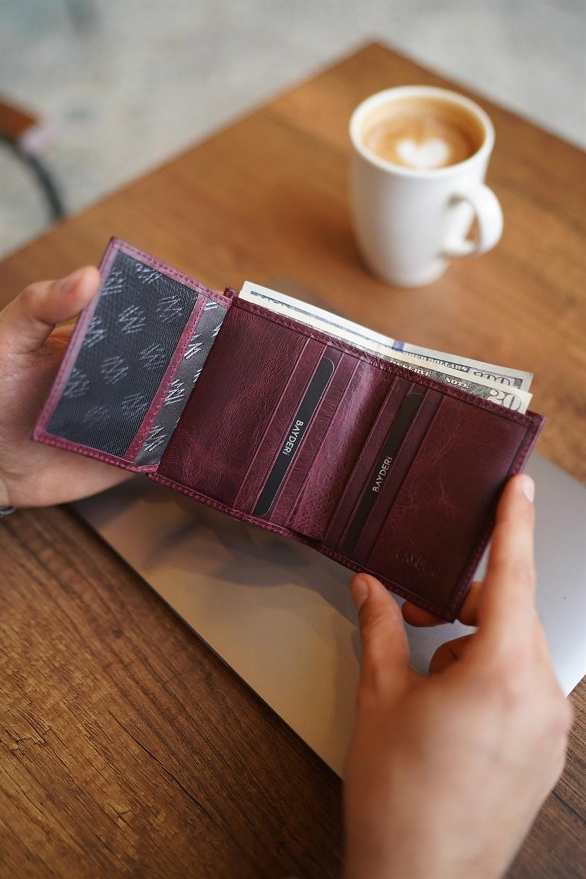Lisande Genuine Leather Kibar Men'S Wallet Crazy Claret Red